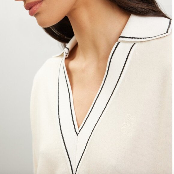 SANDRO Alizia V Neck Collared Sweater Size 1 - Picture 4 of 10